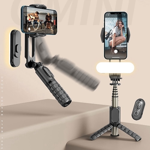 

Selfie Stick Tripod Quadrapod, Onboard Light, Wireless Bluetooth Remote, Extendable, Stainless Steel, 1 Light Modes, 3 Brightness Levels, Compatible with All iPhone & Android Devices