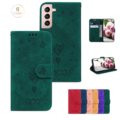 

teléfono Funda Para Samsung galaxia Tarjetas billetera S23 S22 S21 S20 Plus Ultra A73 A53 A33 Nota 20 10 Cartera En Relieve Protector de cuerpo completo Flor TPU Cuero de PU