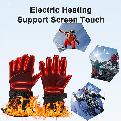 

Heated Gloves Waterproof Non-slip Touch Screen Rechargeable Battery Powered Electric Heated Hand Warmer For Skiing Cycling