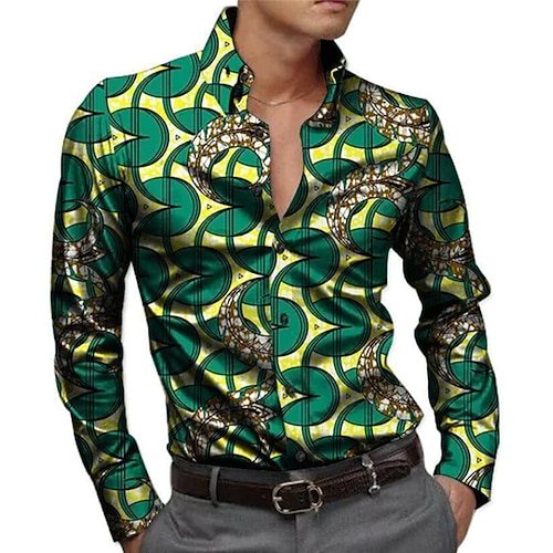 

Homme Chemise Floral Abstrait Imprimés Photos Col rabattu Vin Vert Bleu Jaune Vert Claire 3D effet Extérieur Plein Air manche longue Bouton bas Imprimer Vêtement Tenue Mode Design Casual Flexible