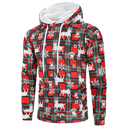 

Men's Pullover Hoodie Sweatshirt Green / Red Black Blue Royal Blue Rainbow Hooded Snowman Graphic Prints Print Daily Sports 3D Print Basic Streetwear Designer Spring Fall Clothing Apparel Hoodies