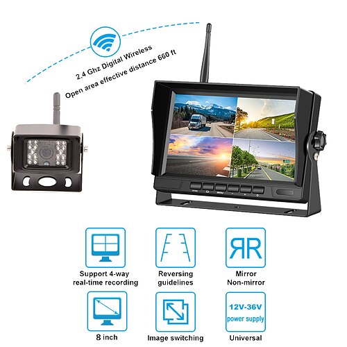 

7 inch LCD Digital Screen 1080p Wireless 170 Degree 7 inch Car Rear View Kit LCD Screen / AHD for Car / Bus / Truck Reversing camera