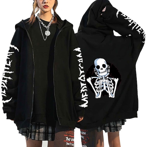 

Gotisk Skelet / Kranium Anime Tegneserie Manga Anime Klassisk Gadestil Overtøj Til Herre Dame Unisex Voksne Varmstempling 100% Polyester