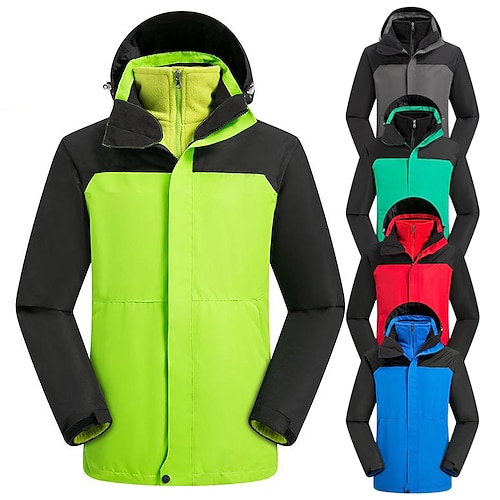 

Men's Women's Hiking 3-in-1 Jackets Ski Jacket Waterproof Hiking Jacket Winter Outdoor Thermal Warm Waterproof Windproof Fleece Lining Outerwear Winter Fleece Jacket Trench Coat Hunting Ski