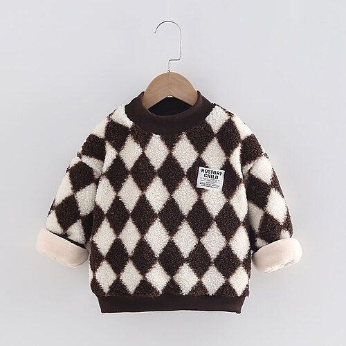 

Bambino (1-4 anni) Da ragazzo Felpa Maglione Fantasia geometrica Manica lunga Top bambini Esterno Felpa Adorabile Giornaliero Blu Cachi Caffè Inverno 3-7 anni