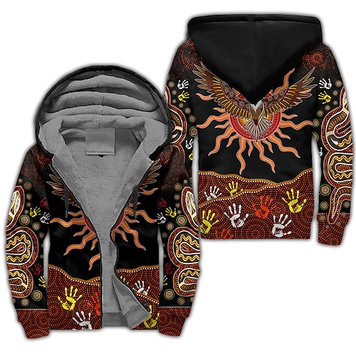 

Men's Full Zip Hoodie Jacket Wine Hooded Graphic Prints Hand Zipper Print Sports & Outdoor Daily Sports 3D Print Fleece Streetwear Designer Casual Winter Clothing Apparel Hoodies Sweatshirts