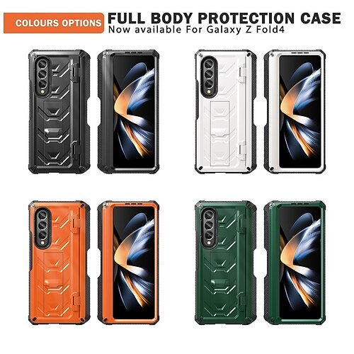 

Phone Case For Samsung Galaxy Flip Z Fold 4 Z Fold 3 Bumper Frame Flip Four Corners Drop Resistance Solid Colored Armor PC