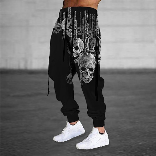 

Men's Sweatpants Joggers Trousers Drawstring Elastic Waist 3D Print Graphic Prints Comfort Breathable Sports Outdoor Casual Daily Cotton Blend Terry Streetwear Stylish Black Red Micro-elastic