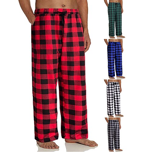 

Men's Loungewear Pajama Pant Lounge Pants 1 PCS Pure Color Fashion Comfort Soft Home Bed Polyester Breathable Pant Basic Fall Spring Green Black