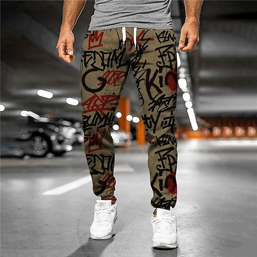 

Men's Sweatpants Joggers Trousers Drawstring Elastic Waist 3D Print Graphic Prints Comfort Sports Outdoor Casual Daily Streetwear Designer Rainbow Brown Micro-elastic