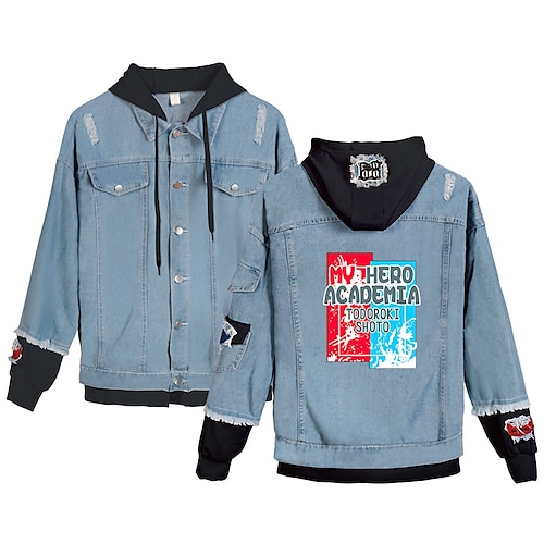 

My Hero Academia Couverture Anime Dessin Animé Manga Animé Veste en jean Harajuku Kawaii Manteau Pour Homme Femme Unisexe Adulte Estampage à chaud Toile de jean