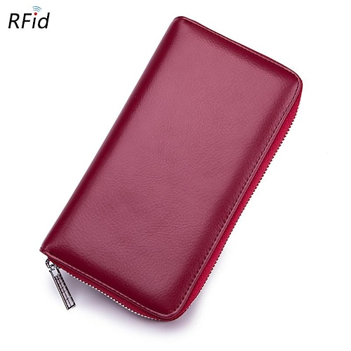 

Women's Wallet Credit Card Holder Wallet Nappa Leather Zipper Solid Color Plain Daily Special Offer - Invisible Anti-Magnetic Version - Light Blue Special Offer - Invisible Antimagnetic Version