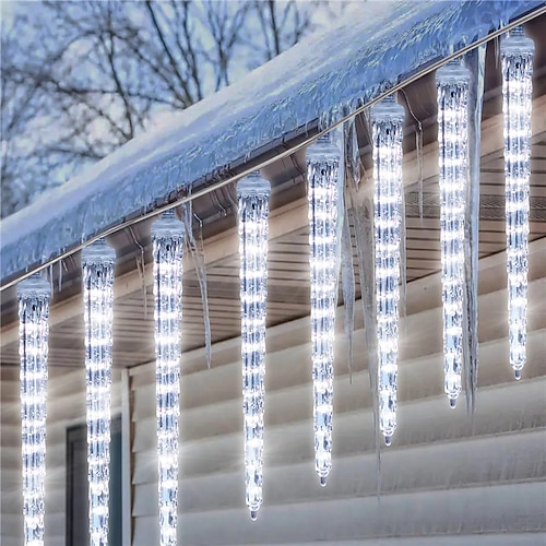 

Christmas Icicle Lights New Upgrade Meteor Shower Rain Lights 20Tubes LED Falling Rain Lights Icicle Rain Drop Lights Waterproof Cascading Lights For Christmas Yard Garden Holiday Lighting EU US UK Plug