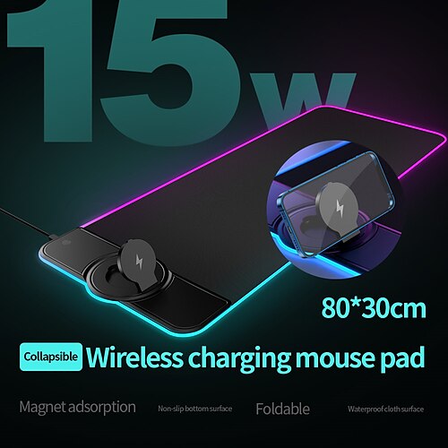 

15W wireless charging RGB magnetic magsafe desktop mobile phone bracket luminous mouse pad