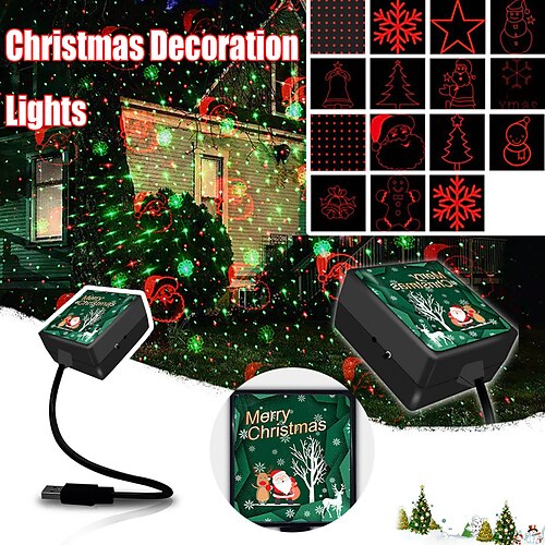 

Christmas Home Decoration Lights Usb Projection Atmosphere Lights Dynamic Christmas Projector LightsSnow Projection Lamp Decoration Party Garden Decoration