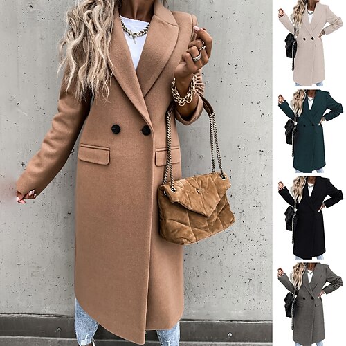 

Per donna Giacca invernale Cappotto invernale Caban Tenere al caldo Traspirante Esterno Da tutti i giorni Da mare Per uscire Pulsante Tasche Doppiopetto Collo ripiegabile Attivo Di tendenza Comodo