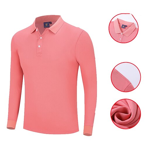 

Men's Collar Polo Shirt Golf Shirt Solid Colored Turndown Black Blue Pink Light Green Dark Green Casual Daily Long Sleeve Embroidered Button-Down Clothing Apparel Cotton Fashion Streetwear Work