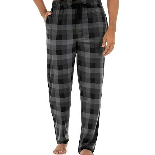 Casual Plaid Elastic Waist Pants  Flannel pajamas, Lounge pants womens, Plaid  pajamas