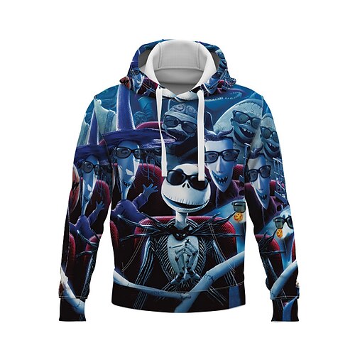 

Inspired by The Nightmare Before Christmas Jack Skellington Hoodie Cartoon Manga Anime Front Pocket Graphic Hoodie For Men's Women's Unisex Adults' 3D Print 100% Polyester Casual Daily