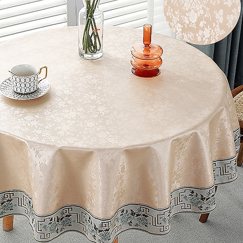 

Chinese-style Hotel Restaurant Household Round Table Large Round Tablecloth Tablecloth Waterproof Oil-proof Anti-scalding Disposable Cloth Art European Style