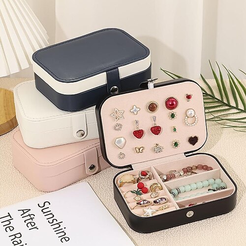 

Jewelry Organizer Box For Women's Daily PU Leather Box