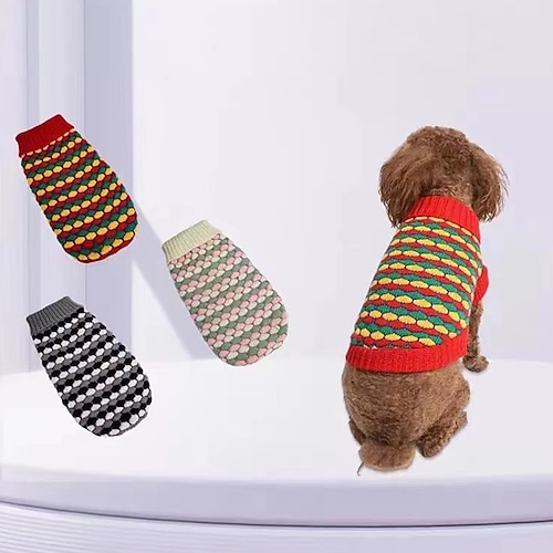 

Dog Cat Sweater Color Block Adorable Stylish Ordinary Casual Daily Outdoor Vacation Winter Dog Clothes Puppy Clothes Dog Outfits Warm Black Pink Random Costume for Girl and Boy Dog Polyester XS S M L