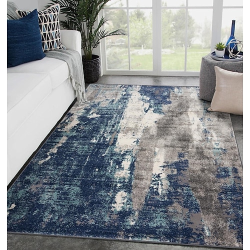 

Splashed Ink Abstract 3d Printed Floor Mat Simple Printed Bedroom Carpet Living Room Bedside Floor Mat