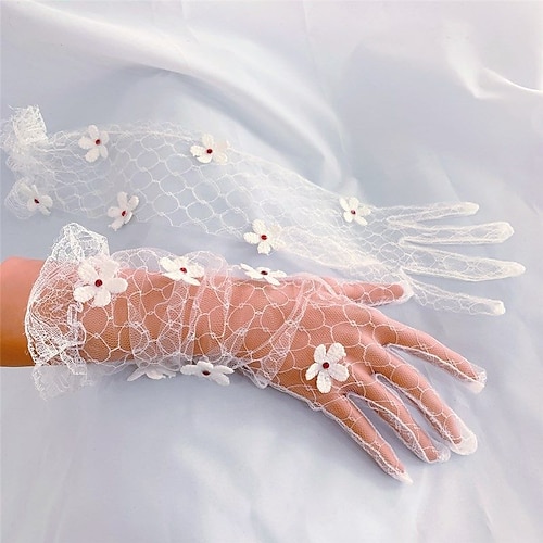 

Tulle Elbow Length Glove Stylish / Sweet Style With Floral / Butterfly Wedding / Party Glove