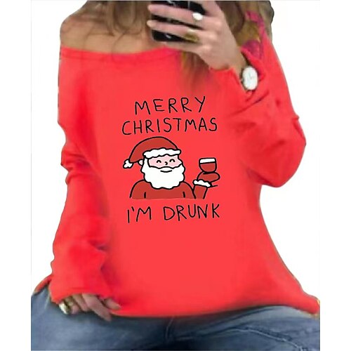 

Santa Claus letter Masquerade Ugly Christmas Sweater / Sweatshirt Women's Christmas Christmas Carnival Masquerade Adults Party Christmas Polyester Top