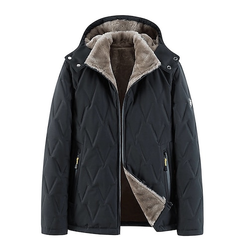 

Per uomo Piumino Giacca invernale Cappotto invernale Cardigan Caldo Da montagna Colore puro Capispalla Abbigliamento Nero Grigio