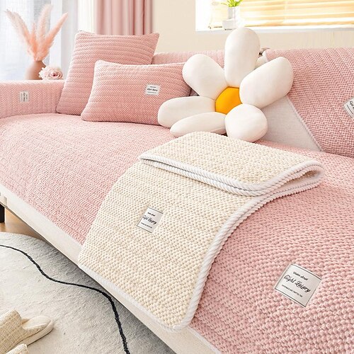 

Plush Sofa Cover Seat Cusghion Slipcover Sectional Couch Covers,Furniture Protector Anti-Slip Couch Covers(Sold by Piece/Not All Set)