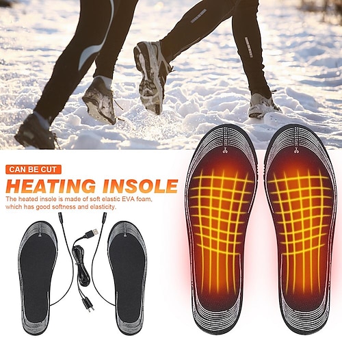 

USB Electric Heated Insole Warm And Comfortable Foot Warmer Washable Adjustable Size Men's Women's Outdoor Sports