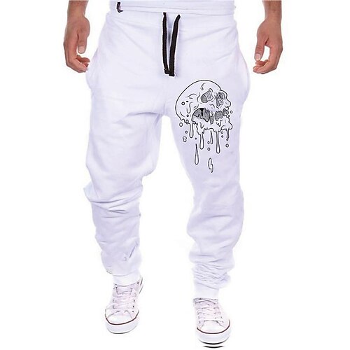 

Men's Sweatpants Joggers Trousers Drawstring Elastic Waist Print Graphic Prints Comfort Sports Outdoor Casual Daily Cotton Blend Terry Streetwear Stylish Black Grey Micro-elastic / Designer