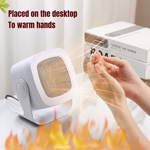 

Winter Household Fan Electric Heater Fan Desktop Electric Hands Warmer Machine Overheat Protection PTC Ceramic Warm Air Blower for Bedroom