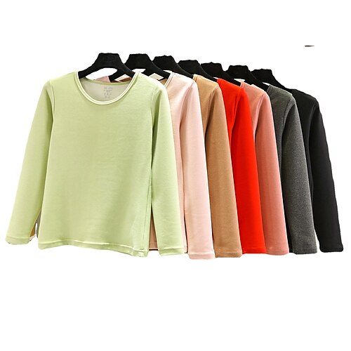 

Women's Sweatshirt Pullover Sherpa Fleece Teddy Black Pink Light Green Solid Color Street Round Neck Long Sleeve Cotton M L XL 2XL