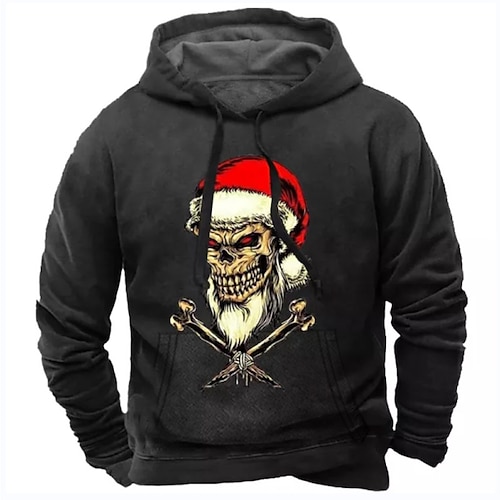 

Men's Pullover Hoodie Sweatshirt Black Blue Hooded Skull Graphic Prints Ugly Christmas Print Daily Sports 3D Print Basic Streetwear Designer Spring Fall Clothing Apparel Hoodies Sweatshirts