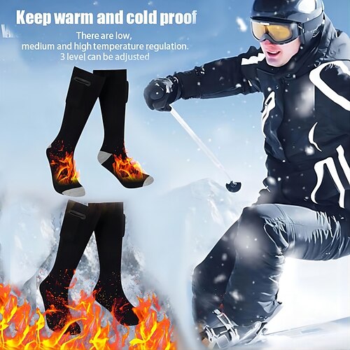 

Winter Electric Heating Socks USB Rechargeable Adjustable Temperature Foot Warmer Unisex Thermal Socks Warm Heated Socks