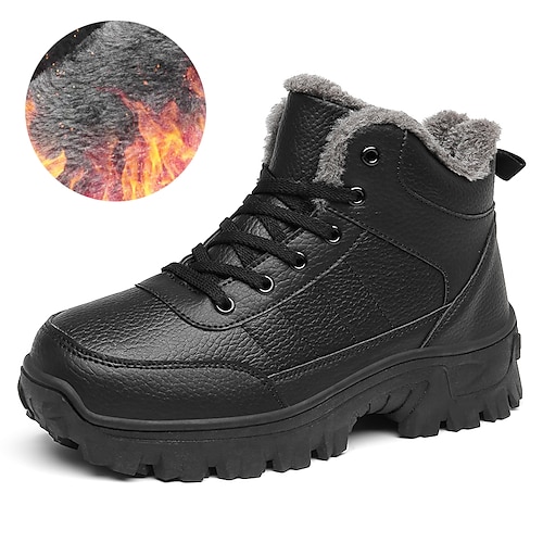 

Herren Stiefel Schneestiefel Winterstiefel Fleece-Futter Sport Casual Outdoor Täglich Wandern PU Warm Stiefeletten / Stiefeletten Schwarz Winter Herbst