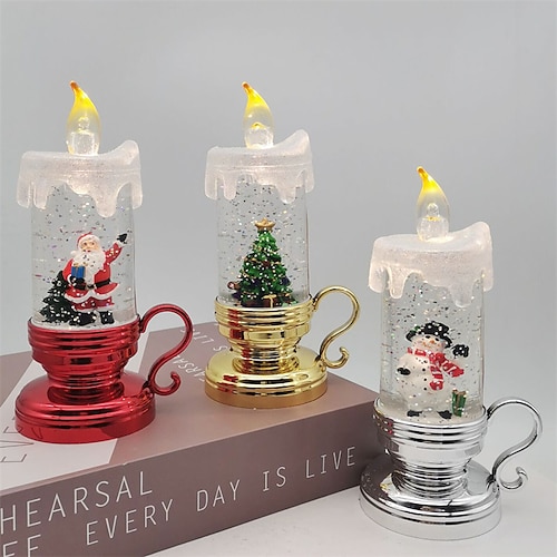 

Christmas Led Candles Christmas Candles With Pedestal Decorative Candle Lights For Home Christmas Party Festival