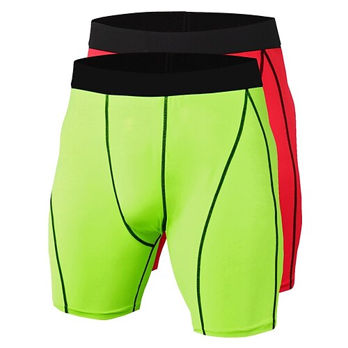 

Men's Running Shorts Compression Shorts Shorts Breathable Quick Dry Moisture Wicking Fitness Gym Workout Performance Sportswear Activewear Solid Colored Green Black Dark Gray
