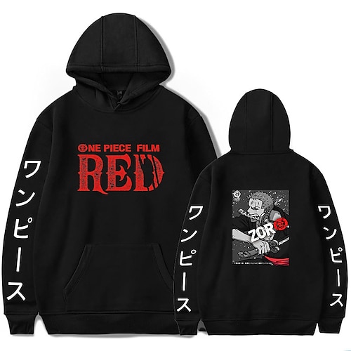 

One Piece Film: Rød Nami Hattetrøje Tegneserie Manga Anime Frontlomme Grafisk Hattetrøje Til Herre Dame Unisex Voksne Varmstempling 100% Polyester Afslappet / Hverdag