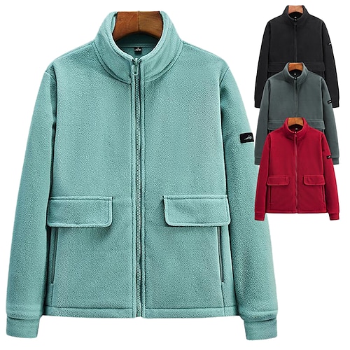 

Women's Hiking Fleece Jacket Winter Outdoor Thermal Warm Windproof Breathable Lightweight Outerwear Winter Jacket Trench Coat Hunting Ski / Snowboard Fishing Moon orchid Dark Green Red Black