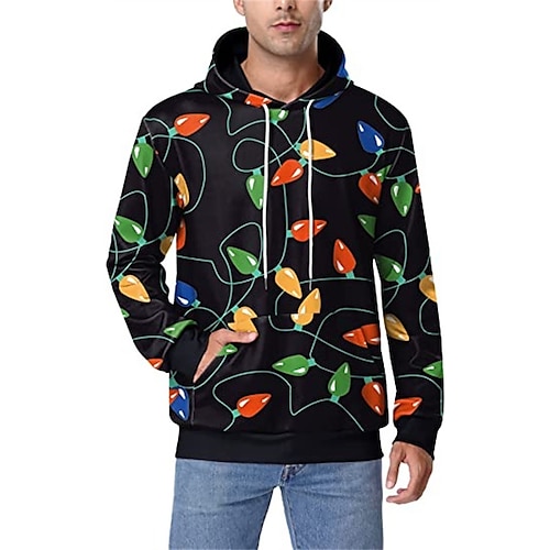 

Men's Pullover Hoodie Sweatshirt Black Red Hooded Cartoon Graphic Prints Print Christmas Daily Sports 3D Print Basic Streetwear Designer Spring & Fall Clothing Apparel Hoodies Sweatshirts