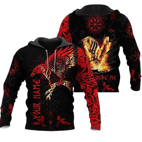 

Inspired by Vikings Warriors Viking Tattoo Hoodie Cartoon Manga Anime Front Pocket Graphic Hoodie For Men's Women's Unisex Adults' 3D Print 100% Polyester Casual Daily
