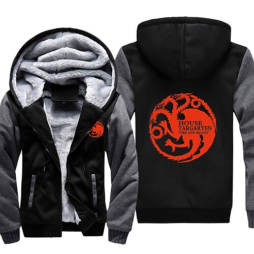 

Inspired by Game of Thrones Targaryen Hoodie Anime Outerwear Anime Graphic Outerwear For Men's Women's Unisex Adults' Hot Stamping 100% Polyester Casual Daily