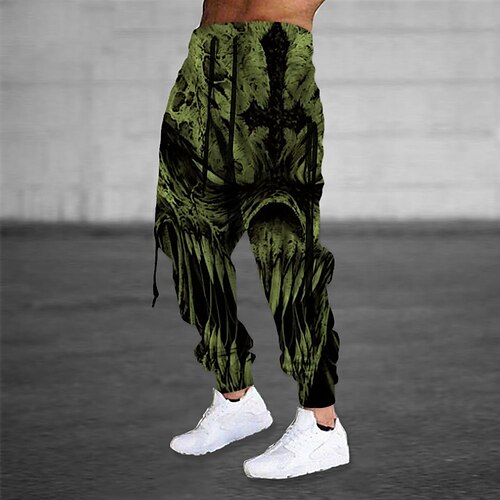 

Men's Sweatpants Joggers Trousers Drawstring Elastic Waist 3D Print Graphic Prints Comfort Sports Outdoor Casual Daily Cotton Blend Streetwear Designer Green Brown Micro-elastic