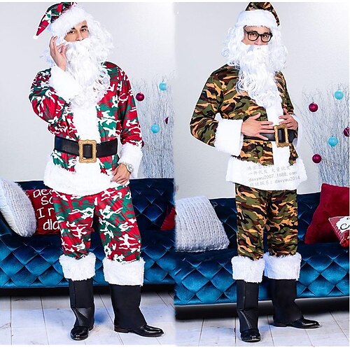 

Santa Claus Mrs.Claus Outfits Fancy Christmas Dress Women's Christmas Christmas Christmas Eve Adults Party Christmas Polyester Top Pants Belt Hat