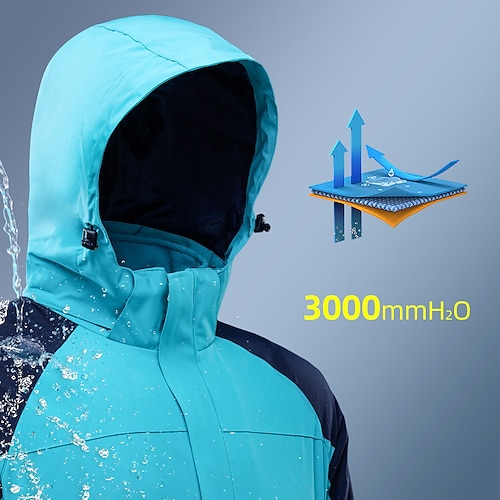 

Men's Women's Hiking 3-in-1 Jackets Ski Jacket Waterproof Hiking Jacket Winter Outdoor Thermal Warm Fleece Lining Waterproof Windproof Outerwear Winter Fleece Jacket Trench Coat Hunting Ski