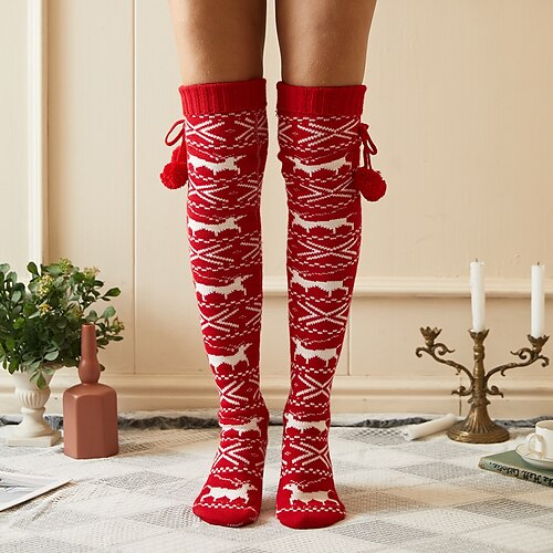 

Women's Stockings Party Christmas Daily Retro Polyester Acrylic Fibers Casual Warm Casual / Daily 1 Pair