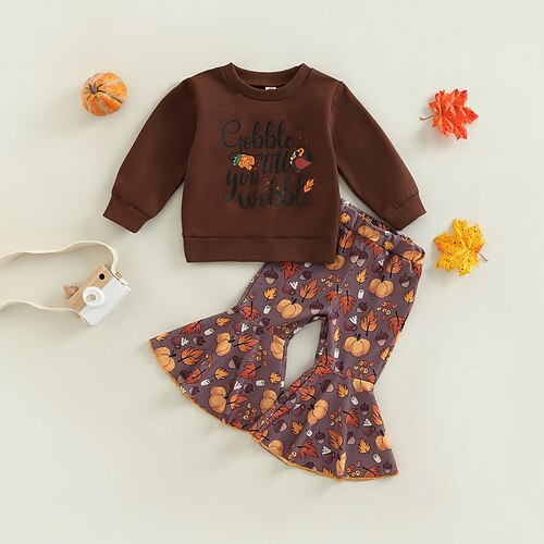 

2 Pieces Toddler Girls' Cartoon Pants Suit Set Long Sleeve Active Outdoor 3-7 Years Winter Light Purple White